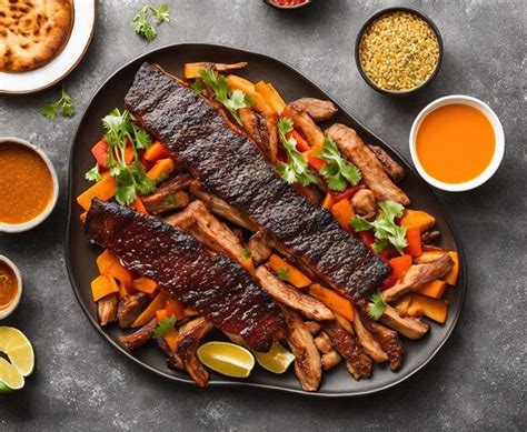 Premium Photo | Grilled steak and vegetables