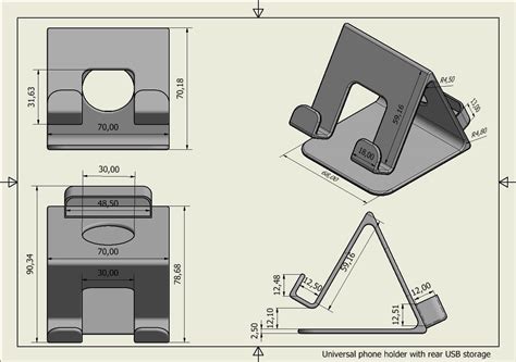 Universal Phone Holder With Rear Usb Storage 3d Print Model By Sanchiesp