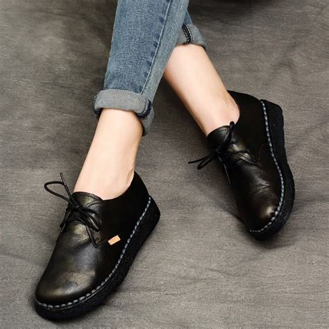 Tyawkiho Women Ballat Flats Genuine Leather Autumn Designer Casual ...