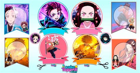 Kit De Demon Slayer Imprimible Kimetsu No Yaiba Kit 8 Gratis