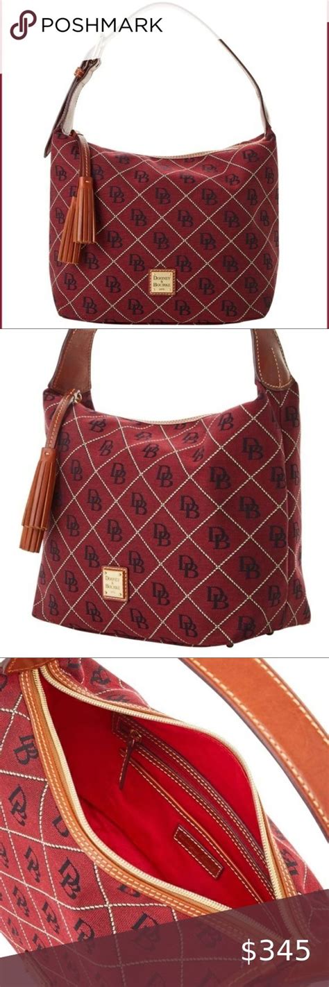 Retired Nwt Dooney Bourke Cranberry Maxi Quilt Paige Logo Sac Leather