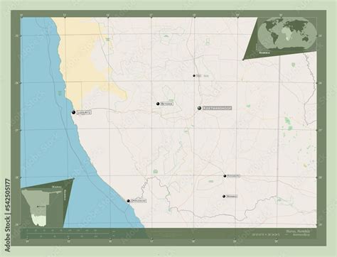 Karas Namibia Osm Labelled Points Of Cities Stock Illustration