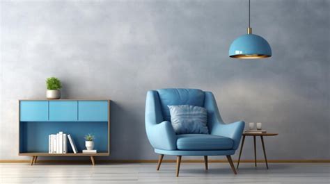 Premium AI Image | Interior of Modern Living Room with Blue Armchair