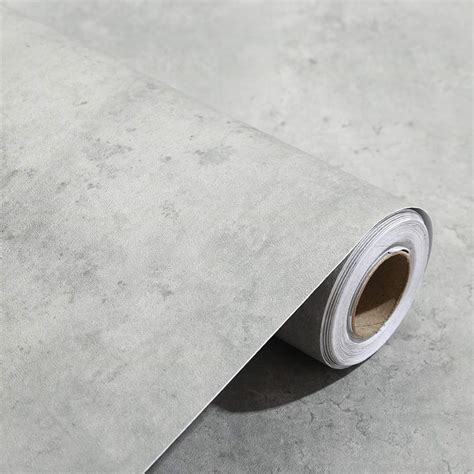 Buy 24x117 Inches 3D Textured Peel and Stick Concrete Wallpaper Grey ...