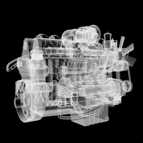 Internal Combustion Engine X Ray Style Stock Illustration