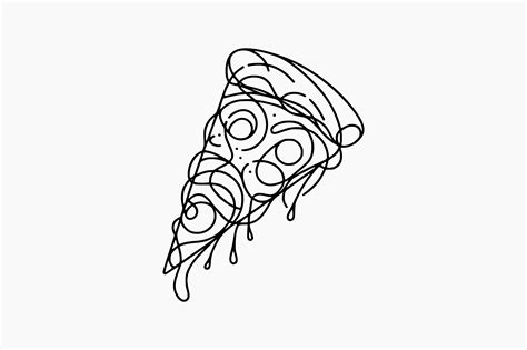 Pizza Slice Line Drawing Graphic by BerriDesign · Creative Fabrica