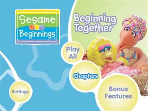 Sesame Beginnings Beginning Together DVD Menu Walkthrough YouTube