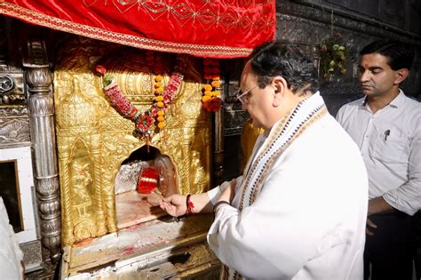 Bjp National President Shri Jp Nadda Offered Prayers At Mata