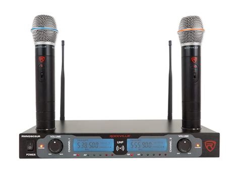 Rockville RWM2603UR UHF Wireless Dual Recharageable HandHeld Microphone