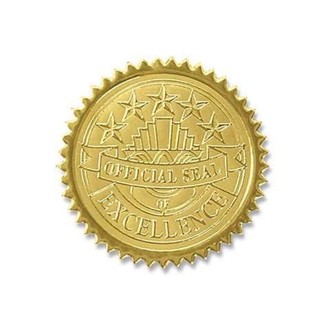 Buy Paperdirect Official Seal Of Excellence Embossed Gold Certificate