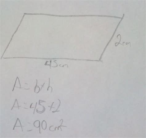 Calcula El Area De Un Romboide Cuya Base Es De 45 M Y Altura 2 M