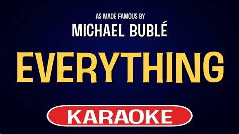 Michael Buble Everything Karaoke Version Youtube