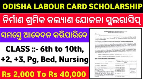 Labour Card Scholarship 2024 Ll Labour Card Scholarship All Details