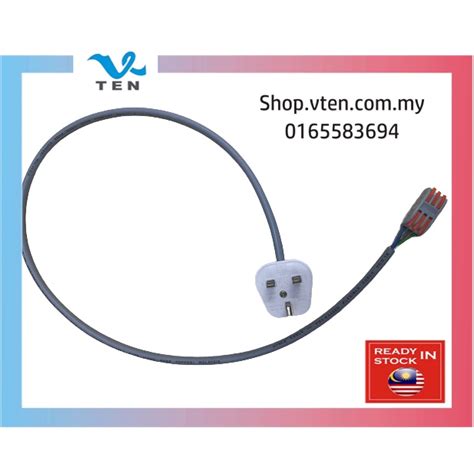 Ac240v 1m 3 Pin Plug Cable With Wire Clipper Wire Power Supply Lampu