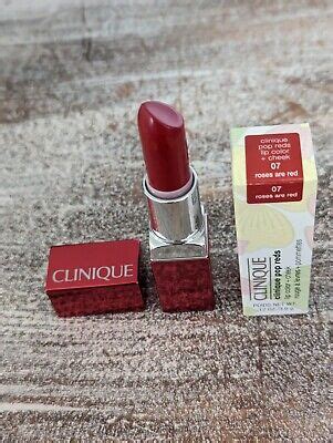 Clinique Pop Reds Lip Color Cheek 07 ROSES ARE RED 12 Oz 3 6g Full