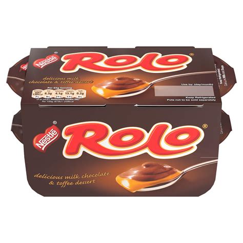 Nestlé Rolo Dessert Milk Chocolate And Toffee Pot 65g Pack Of 4