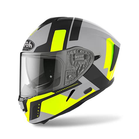 Airoh Spark Shogun Helmet Yellow Matt Spsh Full Face Helmets Motostorm