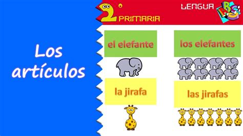 Lengua 2º Primaria Tema 9 El Artículo Youtube