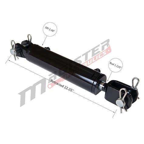 2 Bore X 12 Stroke Hydraulic Cylinder Ag Clevis Double Acting Cylinder Magister Hydraulics