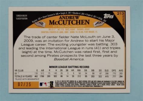 Topps Chrome Red Refractor Andrew Mccutchen For Sale