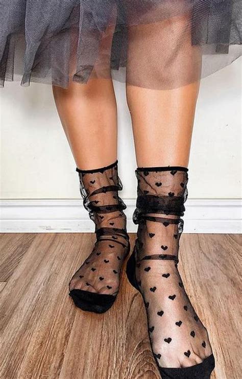 Heart Tulle Sheer Socks Tabbisocks