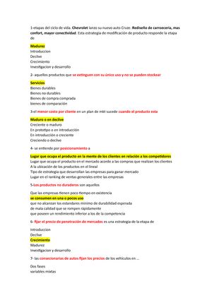 Primer Parcial De Marketing 1 Preguntero Actualizado Marketing