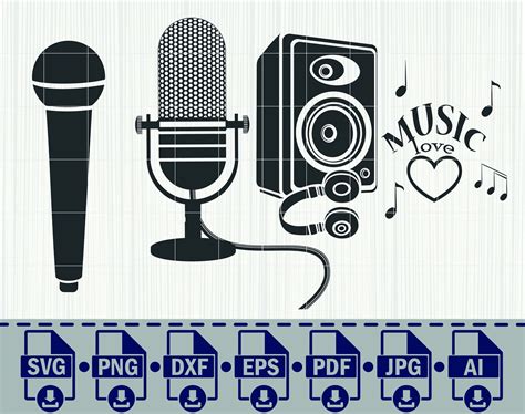 Microphone Svg File Music Svg Microphone Cut File Microphone Clipart