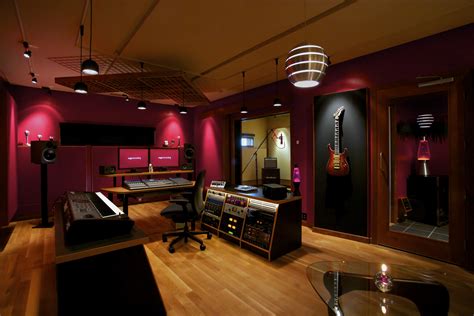 Hd Wallpaper Vibrant Music Studio With Electric Guitar