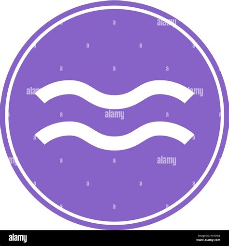 Aquarius Icon Vector Astrological Horoscope Sign Zodiac Symbol Air Element Sticker Vector