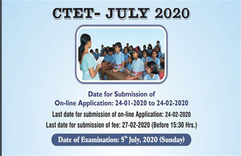 CTET July 2020 Exam Dates Cbse Ctet 2020 To Be Conducted On 5 July