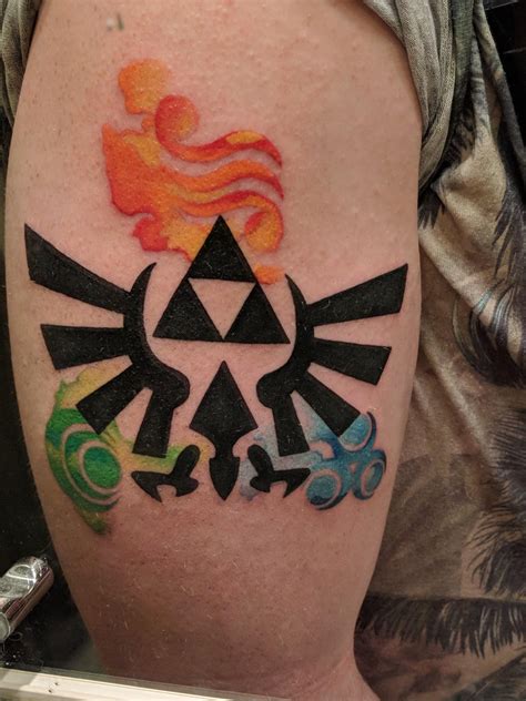 Freshly made Watercolor Triforce tattoo : r/zelda