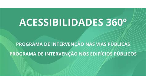 Programa Acessibilidades Interven O Nas Vias P Blicas