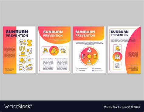 Sunburn Prevention Brochure Template Royalty Free Vector