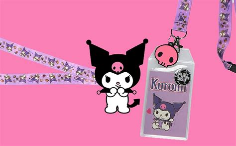 Sanrio Kuromi Llavero con colgante de goma y calcomanía coleccionable