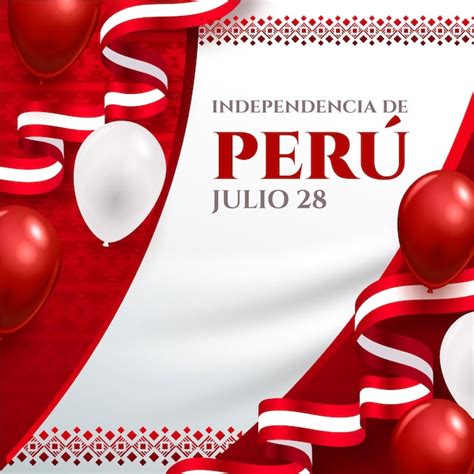 Ilustración Realista De Fiestas Patrias De Peru Vector Gratis