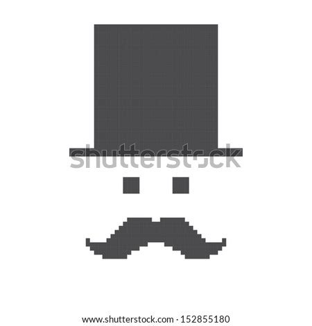 Pixel Art Mustache Guy Magician Stock Vector Illustration 152855180 ...