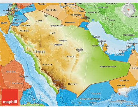 Saudi Arabien Geographischen Karte