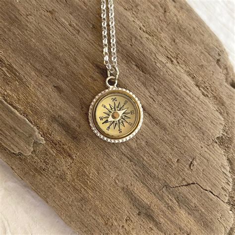 Sterling Silver Working Compass Necklace Vintage Style Etsy