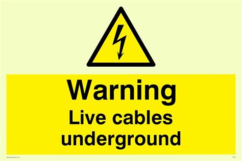 Viking Signs We76 A4l Pv”warning Live Cables Underground” Sign