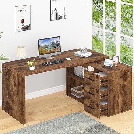 Amazon Hsh L Shape Home Office Desk With Drawers L Shaped