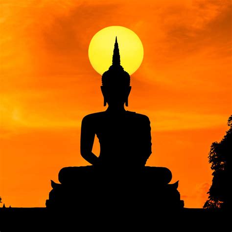Buddha Sunset Silhouette Multi Panel Canvas Wall Art Elephantstock