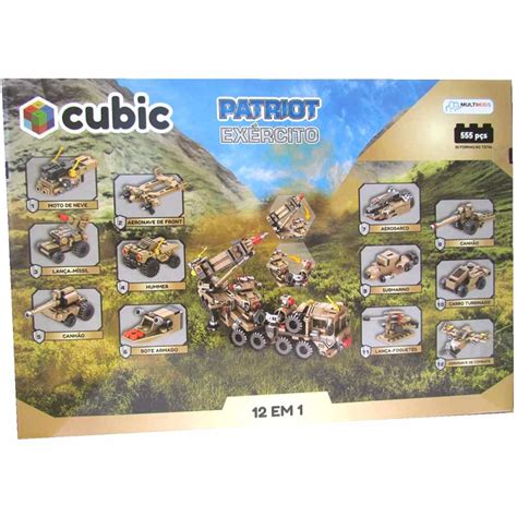 Blocos de Montar 12 em 1 Cubic Patriot Exército 555 peças