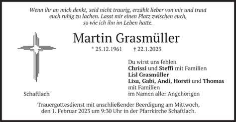 Traueranzeigen Von Martin Grasm Ller Trauer Merkur De