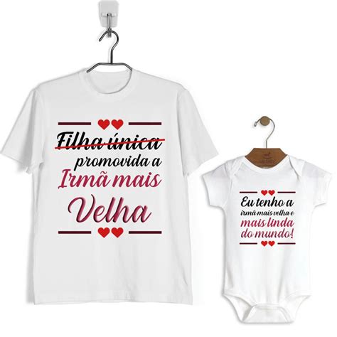 Kit Camiseta Body Promovida Irmã Mais Velha Shopee Brasil