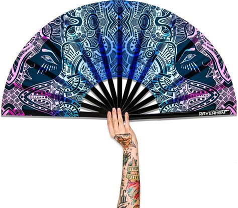 Amazon Amqtslm Uv Glow Hand Fans For Women Foldable Large Rave Fan