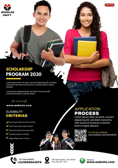 Scholarship Flyer Template Postermywall