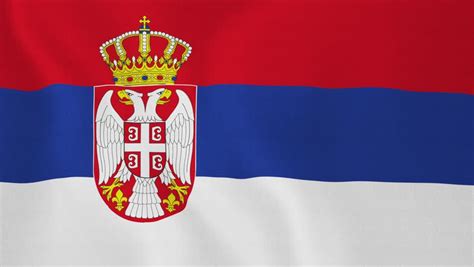 [loopable] Flag Of Serbia Serbian Official Flag Gently Waving In The