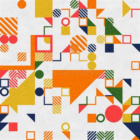 Abstract Geometric Figures Bauhaus Background Stock Illustration