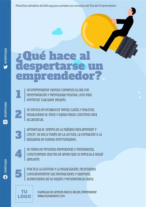 Crea pósters del Día del Emprendimiento con plantillas