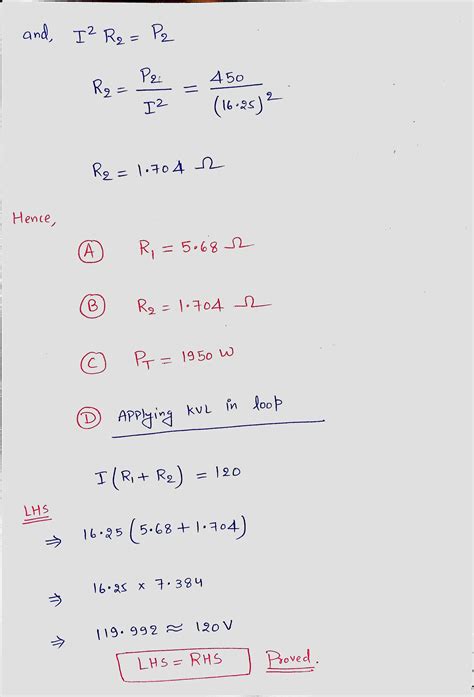 [solved] 14 Determine R1 And R2 In The Following C R1 2 P1 1500w 12 5 Vs Course Hero